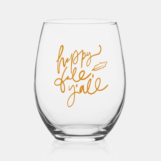 Verre À Vin Sans Pied Joyeux automne Y'all (Recto)
