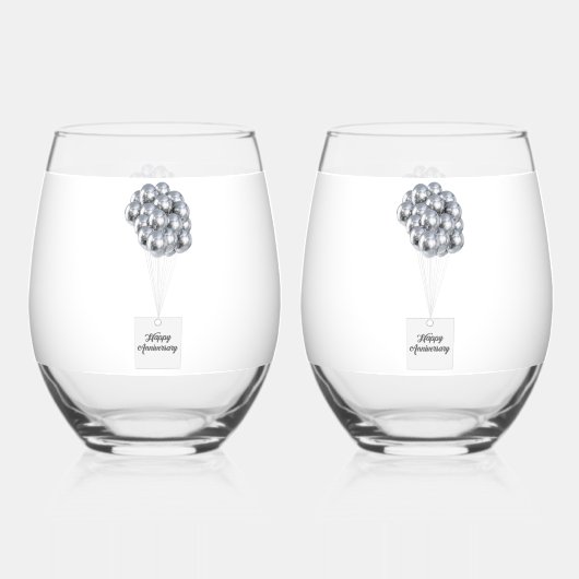 Verre À Vin Sans Pied Joyeux Ensemble de Vins Anniversaire (Verso)