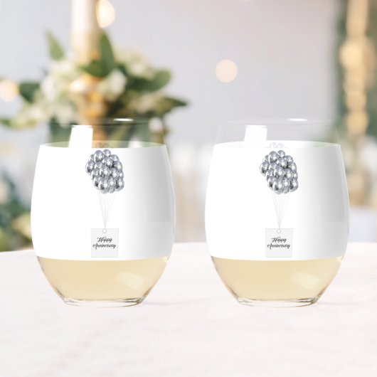 Verre À Vin Sans Pied Joyeux Ensemble de Vins Anniversaire (Insitu (Mariage))