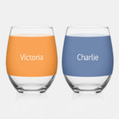 Verre À Vin Sans Pied Joyeux ensemble personnalisé de Pâques de 2 Lunett (Verso)