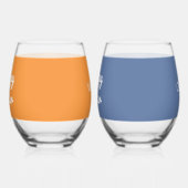 Verre À Vin Sans Pied Joyeux ensemble personnalisé de Pâques de 2 Lunett (Gauche)