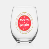 Verre À Vin Sans Pied Joyeux et brillant Joyeux Noël Joyeux Joyeux Noël  (Recto)