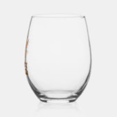 Verre À Vin Sans Pied Joyeux Halloween| Citrouille de points de Polka ré (Gauche)