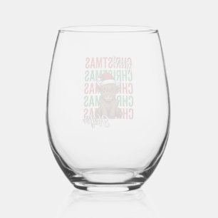 Verre À Vin Sans Pied Joyeux Noël Génisse Vache Chemise de Fête Design_1