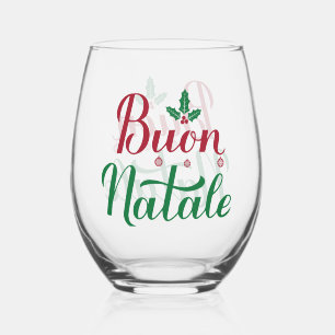 Verre À Vin Sans Pied Joyeux Noël Rouge et Vert Noël