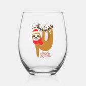 Verre À Vin Sans Pied Joyeux Noël Sloth Jote Holidays (Verso)
