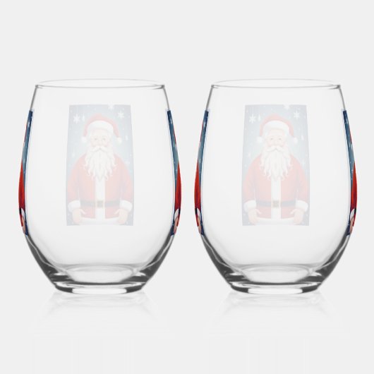 Verre À Vin Sans Pied Joyeux Père Noël (Droite)