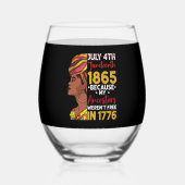 Verre À Vin Sans Pied Juneteenth Parce que mes ancêtres n'étaient pas li (Recto)