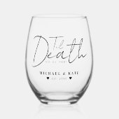 Verre À Vin Sans Pied Jusqu'à ce que la mort nous sépare Mariage (Recto)