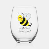 Verre À Vin Sans Pied Juste Avoir Awesome mignon Bumble Jaune Bee (Recto)