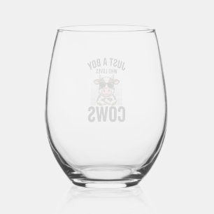 Verre À Vin Sans Pied Juste un garçon qui aime les vaches Design de chem