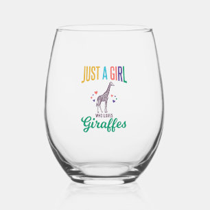 Verre À Vin Sans Pied Juste une fille qui aime les girafes vintage vecte