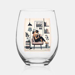 Verre À Vin Sans Pied Juste une fille qui aime les livres et le vin
