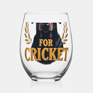 Verre À Vin Sans Pied Justice pour Cricket Typographie Mémorial de Chien