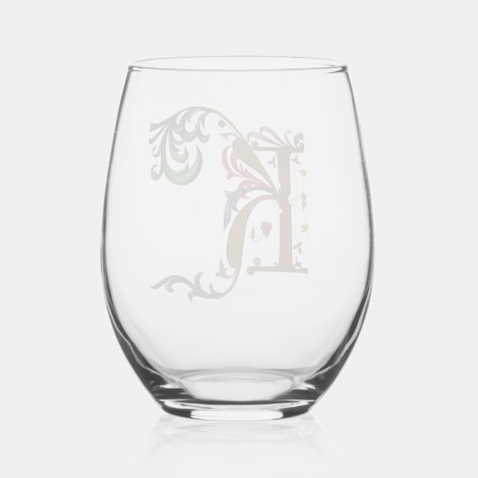 Verre À Vin Sans Pied K initial éclairé (Verso)