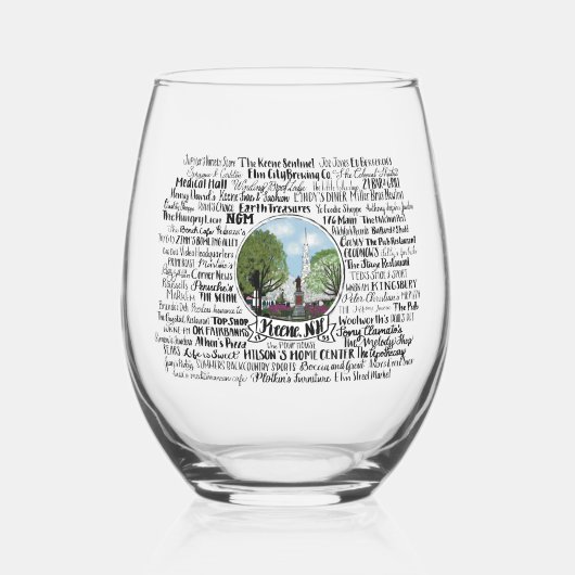 Verre À Vin Sans Pied Keene, NH - Maintenant et puis (Recto)