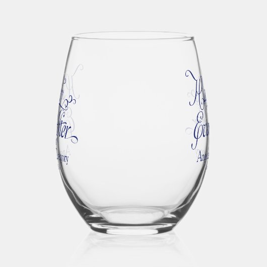 Verre À Vin Sans Pied La Marine Bleue Heureusement Jamais Après Mariage (Gauche)