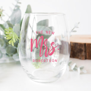 Verre À Vin Sans Pied La nouvelle épouse personnalisée de Mme