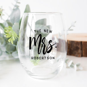 Verre À Vin Sans Pied La nouvelle épouse personnalisée de Mme