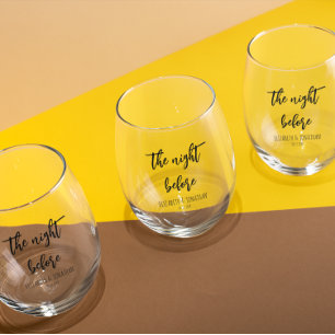 Verre À Vin Sans Pied La Nuit Avant Le Dîner De La Répétition Mariage