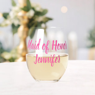 Verre À Vin Sans Pied La servante d'honneur Mariage rose