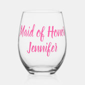 Verre À Vin Sans Pied La servante d'honneur Mariage rose (Recto)