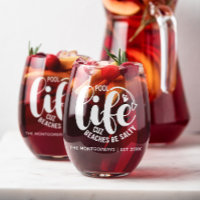 La vie en piscine est meilleure Verre sans pierre