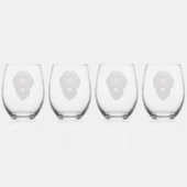 Verre À Vin Sans Pied Labradoodle Chien noir (Dos)