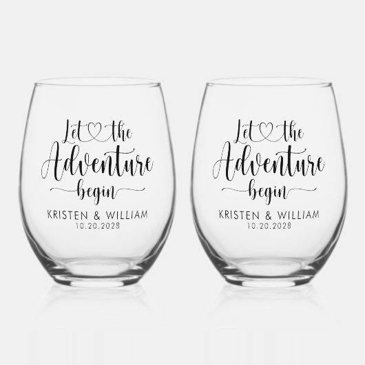 Verre À Vin Sans Pied Laisser Commencer L'Aventure (Recto)