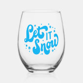 Verre À Vin Sans Pied Laisser neiger hiver design (Recto)