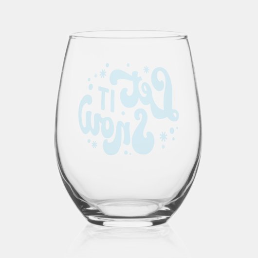 Verre À Vin Sans Pied Laisser neiger hiver design (Verso)