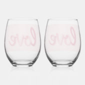 Verre À Vin Sans Pied L'amour en rose (Verso)