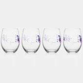 Verre À Vin Sans Pied Lavender Couples ensemble de cadeaux (Gauche)