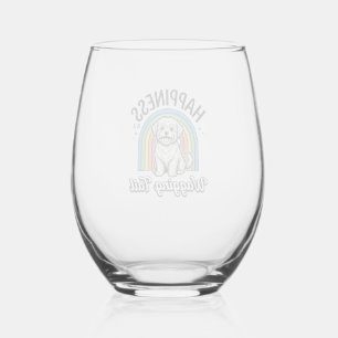 Verre À Vin Sans Pied Le bonheur est un design pour amoureux de chiens à