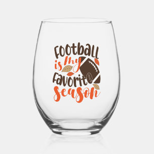 Verre À Vin Sans Pied Le football est ma saison préférée