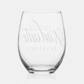 Verre À Vin Sans Pied Le Graduate Modern Script Classe de 2024 Grad Name (Verso)