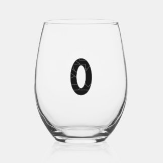 Verre À Vin Sans Pied Le nombre zéro (0) en noir