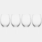 Verre À Vin Sans Pied Le nombre zéro (0) en noir (Droite)