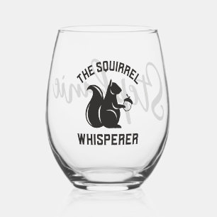 Verre À Vin Sans Pied Le Whisperer d'écureuil Écureuil