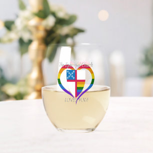 Verre À Vin Sans Pied L'Église Épiscopale Vous Aime Les Lunettes De Vin