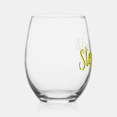 Verre À Vin Sans Pied Lemon Jaune 3D Élégant Style manuscrit Nom (Droite)