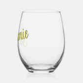 Verre À Vin Sans Pied Lemon Jaune 3D Élégant Style manuscrit Nom (Gauche)