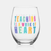 Verre À Vin Sans Pied L'enseignement est une oeuvre de coeur (Verso)