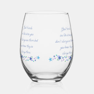 Verre À Vin Sans Pied Les bons amis sont comme des étoiles Citation amus