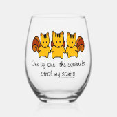 Verre À Vin Sans Pied Les écureuils volent ma santé mentale (Recto)