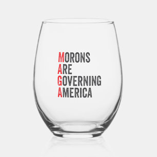 Verre À Vin Sans Pied Les morons dirigent l'Amérique 4 juillet