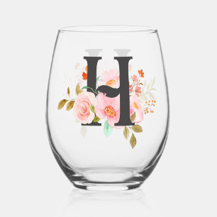 Verre À Vin Sans Pied Lettre H