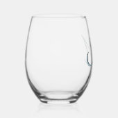 Verre À Vin Sans Pied Lettre initiale Pastel Blue Elegant Monogram (Droite)