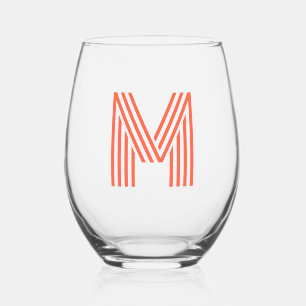 Verre À Vin Sans Pied Lettre initiale Persimon Modern Monogram