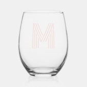 Verre À Vin Sans Pied Lettre initiale Persimon Modern Monogram (Verso)